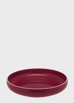Бордовая тарелка Degrenne Paris Mondo 22,5см для супа, фото