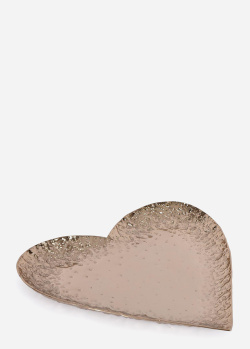 Золотистое блюдо Exner Gros 28см в форме сердца, фото