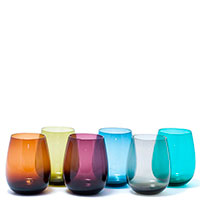 Разноцветный набор стаканов Villa d'Este 350мл для воды 6шт, фото