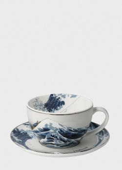 Чашка с блюдцем для чая Goebel Artis Orbis Волна 0,25л с рисунком, фото