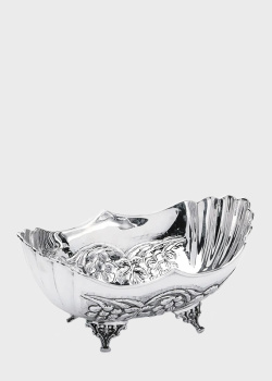 Фруктівниця із покриттям із срібла Chinelli Conchiglia 48х30см, фото