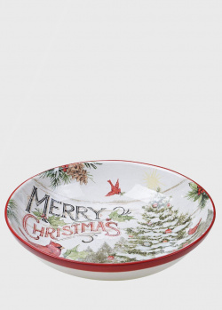 Объемный салатник из керамики Certified International Прекрасное Рождество 33см, фото