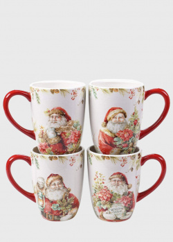 Набір із 4 чайних чашок Certified International Різдвяна казка 650мл, фото