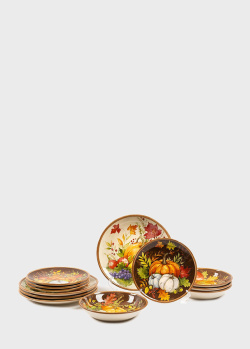 Столовый сервиз с суповыми тарелками на 4 персоны Certified International Щедрые Дары 12 предметов, фото