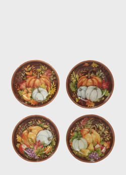 Набір супових тарілок із зображенням гарбуза Certified International Щедрі Дари 23см, фото