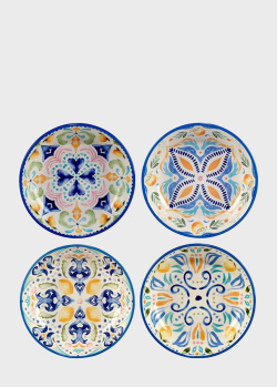 Набор суповых тарелок с орнаментом Certified International Лимонад 23см 4шт, фото