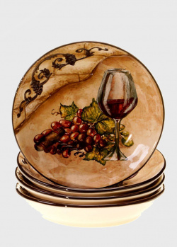 Набор из 4 тарелок для супа Certified International Тосканский натюрморт 24см, фото