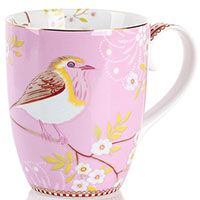 Кружка Pip Studio Early Bird с птичкой розовая 350 мл, фото