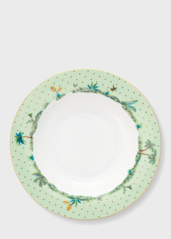 Глубокая фарфоровая тарелка Pip Studio Jolie Gold Dots Green 21,5см, фото