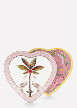 Набір із 2-х тарілок Pip Studio La Majorelle Pink 21см у вигляді серця, фото