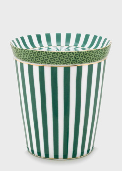 Кружка без ручек с мини-тарелкой Pip Studio Mugs & Match Royal Stripes Green 230мл, фото