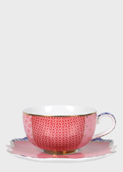 Чашка з блюдцем Pip Studio Royal Multi Pink 125мл, фото