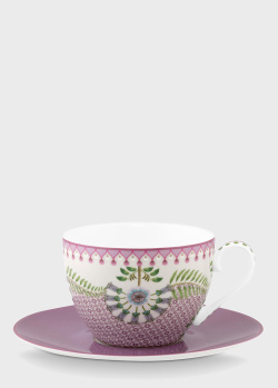 Чашка с блюдцем Pip Studio Lily&Lotus Tiles Lilac 280мл, фото