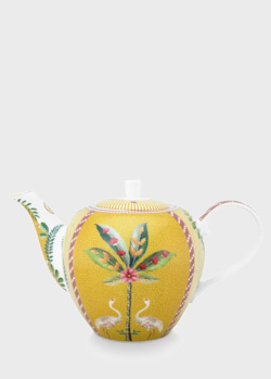 Заварочный чайник с пальмой Pip Studio La Majorelle Yellow 1,6л, фото