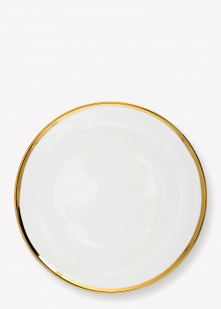 Біла тарілка vtwonen Gold 20см із золотистою облямівкою, фото
