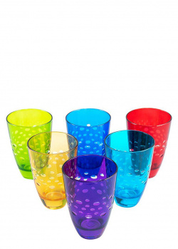 Разноцветные стаканы Maison Diva 400мл с пузырьками 6шт, фото