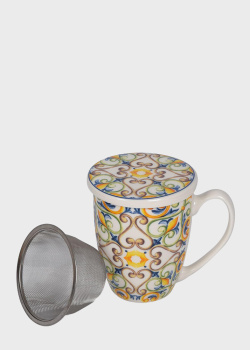 Чашка-заварник с орнаментом Brandani Medicea 350мл, фото