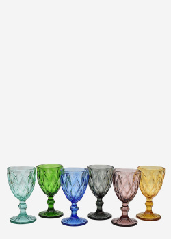 Цветные бокалы Brandani Diamante 250мл 6шт для вина, фото