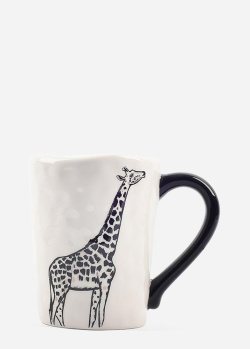 Чашка з кераміки Maison Masai 450мл з жирафом, фото