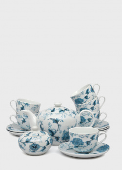 Чайні чашки з блюдцями Maison Блакитний дракон 220мл у наборі з 6 штук, фото