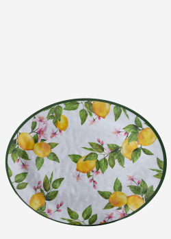 Овальное блюдо Maison Jaffa 47х37см с рисунком лимонов, фото