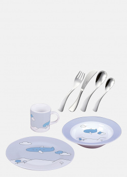Детский набор посуды Sambonet Kids Blue Plane из 7 предметов, фото