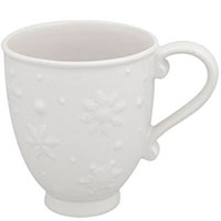 Керамическая чашка Bordallo Pinheiro Снежинки белого цвета, фото