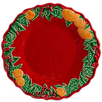 Десертная керамическая тарелка Bordallo Pinheiro Рождественская гирлянда 22см, фото