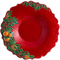 Блюдо красного цвета Bordallo Pinheiro Рождественская гирлянда 42см, фото