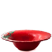 Салатник красного цвета Bordallo Pinheiro Рождественская гирлянда, фото