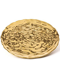 Золотистое блюдо Seletti Fingers 29см круглой формы, фото