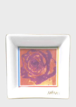 Фарфоровое квадратное блюдце Goebel Artis Orbis Mara Rose Yellow 8,5х8,5см, фото