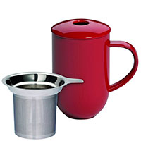 Червона чашка Loveramics Pro Tea 450мл із ситом та кришкою, фото