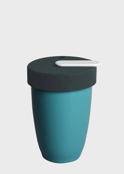 Голубая чашка Loveramics Double Walled 250мл с силиконовой крышкой, фото