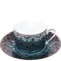 Набір чашок із блюдцями Deshoulieres Dhara Blue 160мл синього кольору 6шт, фото