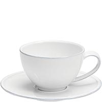 Набір із 6 чайних чашок із блюдцями Costa Nova Friso 260мл білого кольору, фото