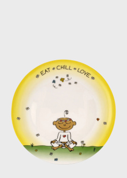 Фарфоровая тарелка Goebel The Little Yogi Eat Chill Love 23см, фото