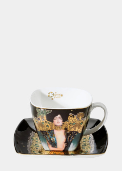 Фарфоровая чашка с блюдцем Goebel Artis Orbis Gustav Klimt Judith I 250мл, фото