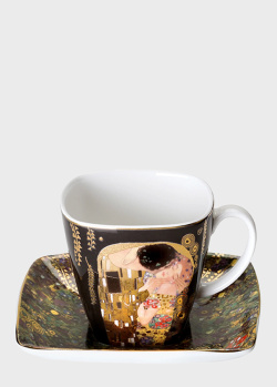 Чашка для эспрессо с блюдцем Goebel Artis Orbis Gustav Klimt The Kiss 100мл, фото