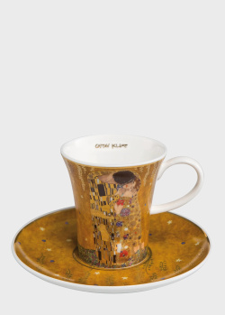 Фарфоровая чашка для эспрессо с блюдцем Goebel Artis Orbis Gustav Klimt The Kiss 100мл, фото