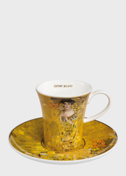 Чашка для еспресо із блюдцем з порцеляни Goebel Artis Orbis Gustav Klimt Adele Bloch-Bauer 100мл, фото