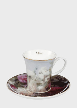 Чашка с блюдцем Goebel Artis Orbis Jean Baptiste Robie Still Life With Flowers 100мл, фото