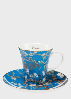 Порцелянова чашка для еспресо із блюдцем Goebel Artis Orbis Vincent van Gogh Almond Tree 100мл, фото