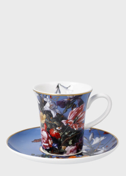 Чашка для эспрессо с блюдцем Goebel Artis Orbis Jan Davidsz de Heem Summer Flowers 100мл, фото