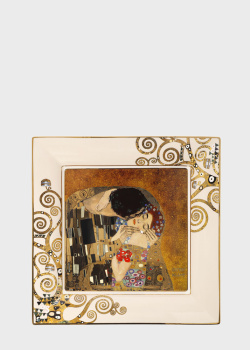Квадратное блюдо Goebel Artis Orbis Gustav Klimt The Kiss 30х30см, фото
