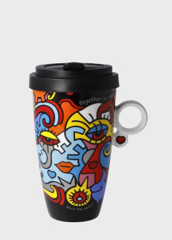 Порцелянова чашка з кришкою Goebel Pop Art Romero Britto Together 500мл, фото
