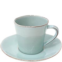 Чашка із блюдцем для чаю Costa Nova Nova блакитна 190мл, фото