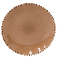 Обеденная тарелка Costa Nova Pearl из глянцевой керамики коричневого цвета, фото