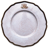 Подставная тарелка Royal Family с бронзовой каймой, фото