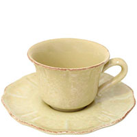 Чайная чашка с блюдцем Costa Nova Impressions 220мл из желтой керамики, фото